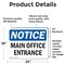 Signmission Main Office Entrance OSHA Notice Sign, Vinyl Decal, 24in W x 18in L, 2PK OS-2PACK-NS-D-1824-L-14092 - alternate 3